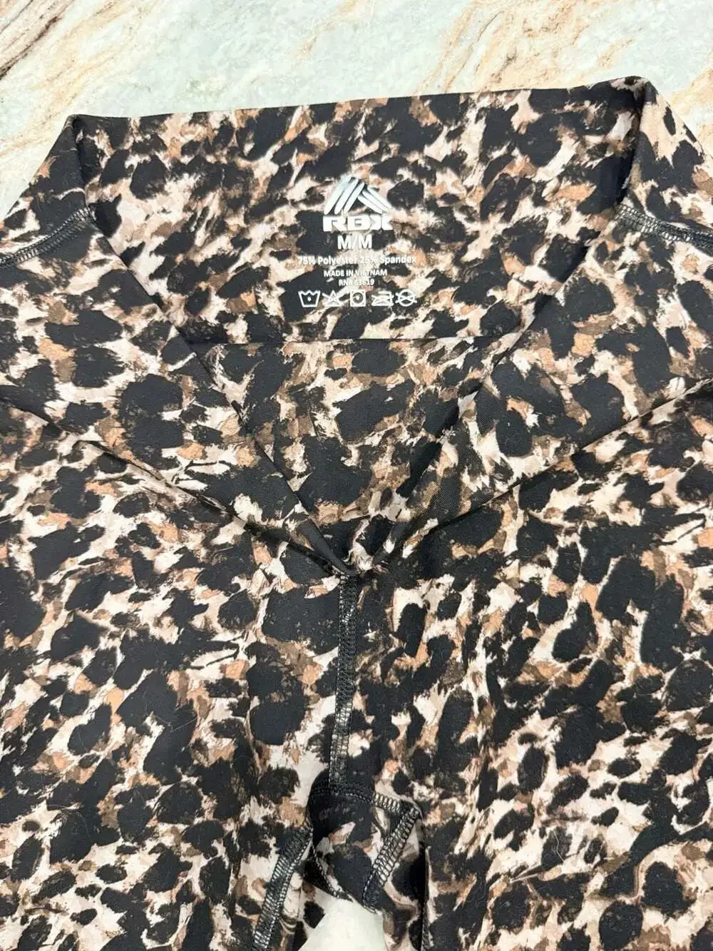 RBX Women's High-Waisted Leopard Print Athletic Biker Shorts
